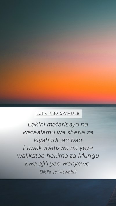 Luka 7:30 SWHULB Bible Verse Image