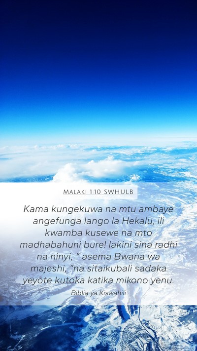 Malaki 1:10 SWHULB Bible Verse Image