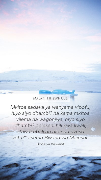 Malaki 1:8 SWHULB Bible Verse Image