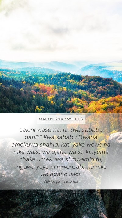 Malaki 2:14 SWHULB Bible Verse Image