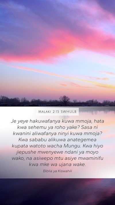 Malaki 2:15 SWHULB Bible Verse Image