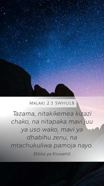 Malaki 2:3 SWHULB Bible Verse Image