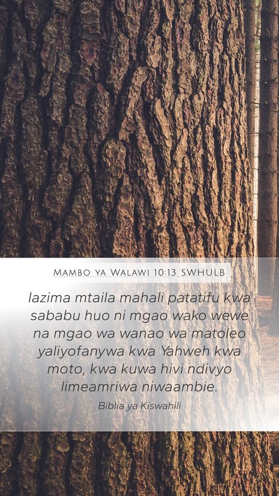 Mambo ya Walawi 10:13 SWHULB Bible Verse Image
