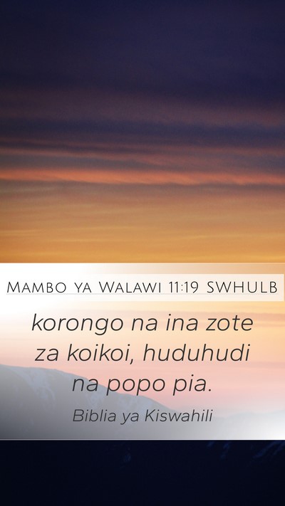 Mambo ya Walawi 11:19 SWHULB Bible Verse Image