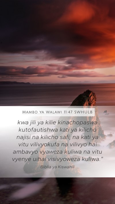 Mambo ya Walawi 11:47 SWHULB Bible Verse Image