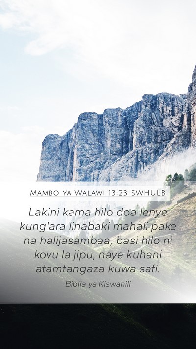 Mambo ya Walawi 13:23 SWHULB Bible Verse Image