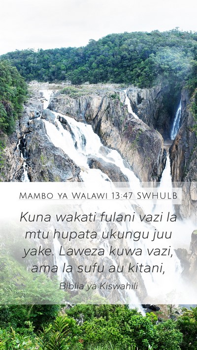Mambo ya Walawi 13:47 SWHULB Bible Verse Image