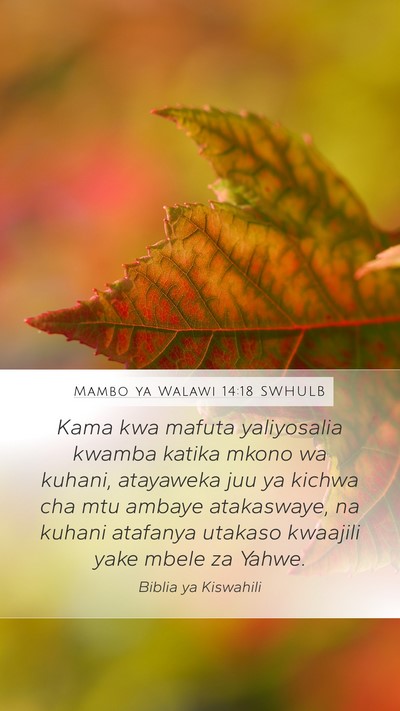 Mambo ya Walawi 14:18 SWHULB Bible Verse Image