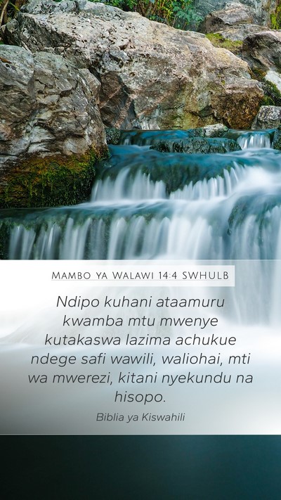 Mambo ya Walawi 14:4 SWHULB Bible Verse Image