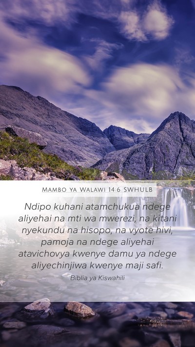 Mambo ya Walawi 14:6 SWHULB Bible Verse Image