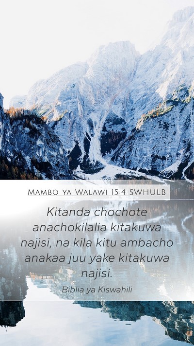 Mambo ya Walawi 15:4 SWHULB Bible Verse Image