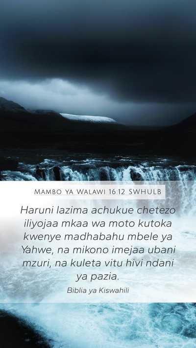 Mambo ya Walawi 16:12 SWHULB Bible Verse Image