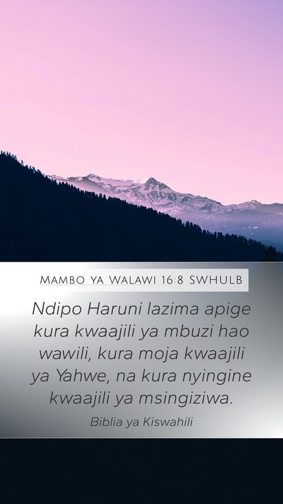 Mambo ya Walawi 16:8 SWHULB Bible Verse Image
