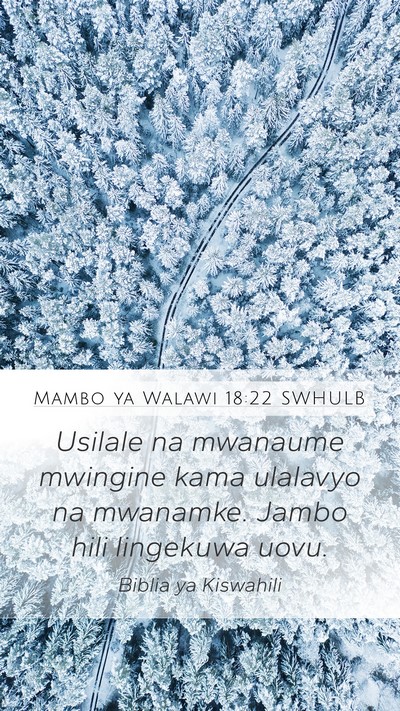 Mambo ya Walawi 18:22 SWHULB Bible Verse Image