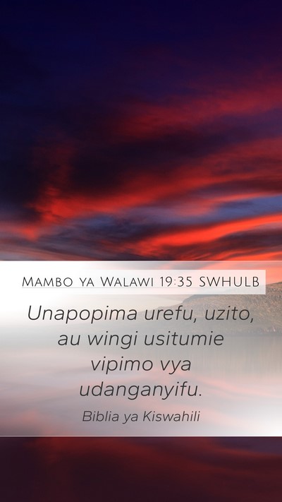 Mambo ya Walawi 19:35 SWHULB Bible Verse Image