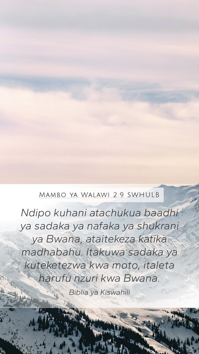 Mambo ya Walawi 2:9 SWHULB Bible Verse Image
