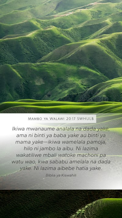 Mambo ya Walawi 20:17 SWHULB Bible Verse Image