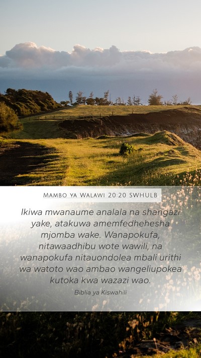 Mambo ya Walawi 20:20 SWHULB Bible Verse Image