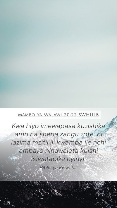 Mambo ya Walawi 20:22 SWHULB Bible Verse Image