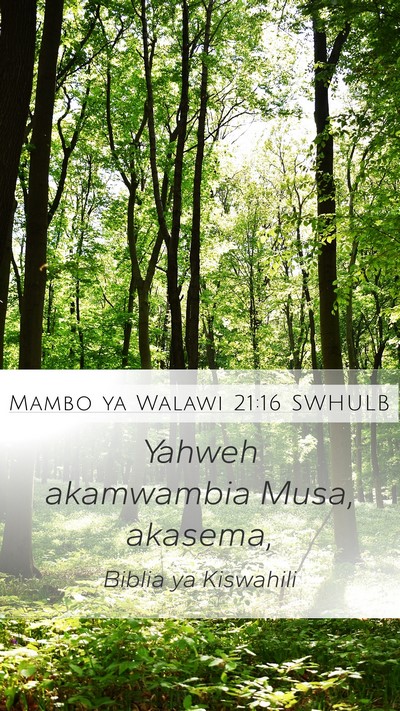Mambo ya Walawi 21:16 SWHULB Mobile Phone Wallpaper - Yahweh akamwambia Musa, - Mobile Bible Verse Wallpaper