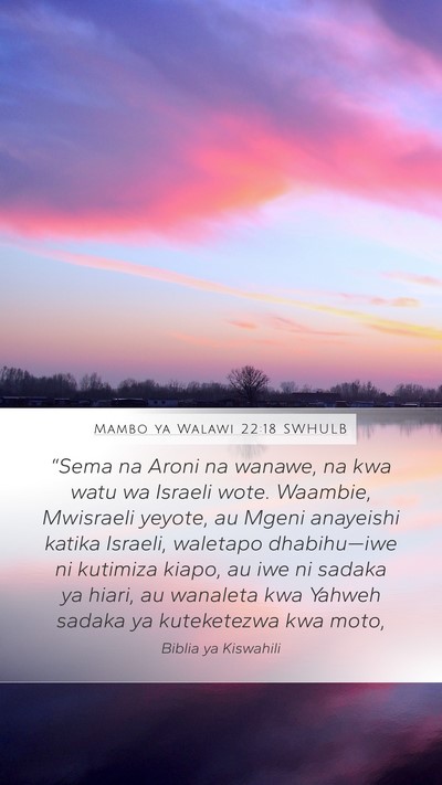 Mambo ya Walawi 22:18 SWHULB Bible Verse Image