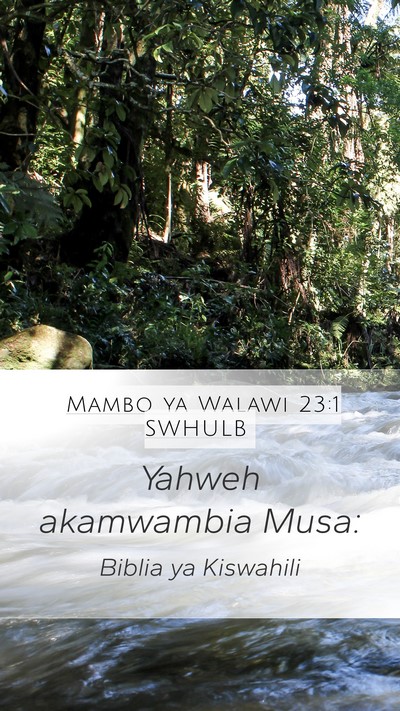 Mambo ya Walawi 23:1 SWHULB Bible Verse Image