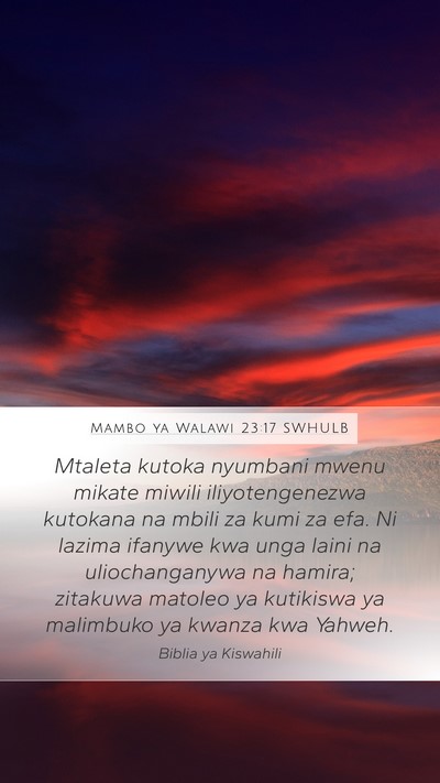 Mambo ya Walawi 23:17 SWHULB Bible Verse Image
