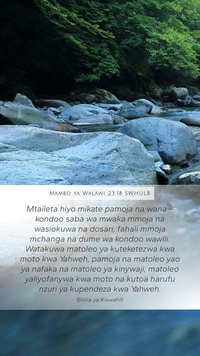 Mambo ya Walawi 23:18 SWHULB Bible Verse Image