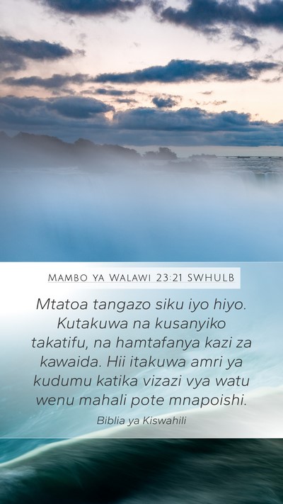 Mambo ya Walawi 23:21 SWHULB Bible Verse Image
