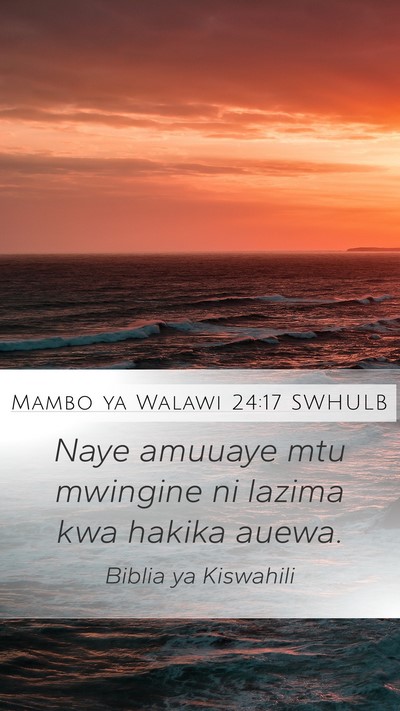 Mambo ya Walawi 24:17 SWHULB Bible Verse Image