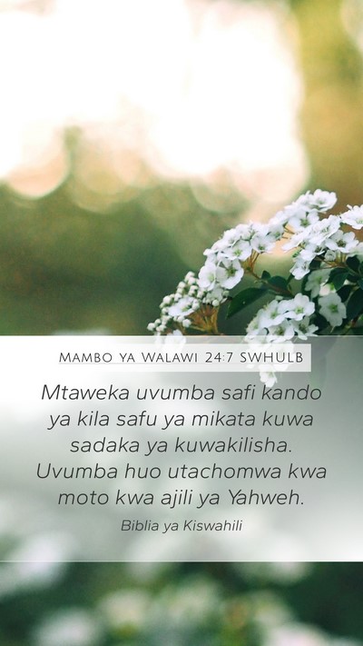 Mambo ya Walawi 24:7 SWHULB Bible Verse Image