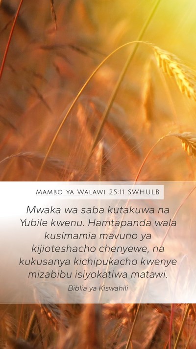 Mambo ya Walawi 25:11 SWHULB Bible Verse Image