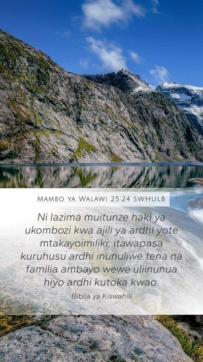 Mambo ya Walawi 25:24 SWHULB Bible Verse Image