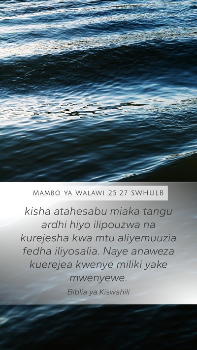Mambo ya Walawi 25:27 SWHULB Bible Verse Image