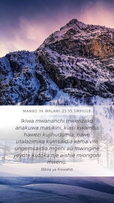 Mambo ya Walawi 25:35 SWHULB Bible Verse Image