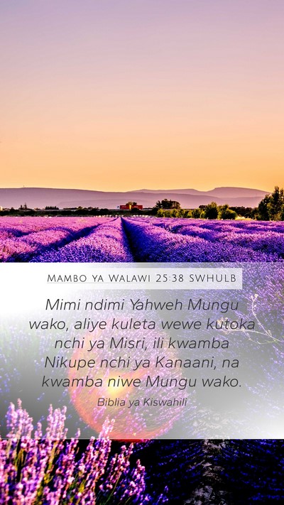 Mambo ya Walawi 25:38 SWHULB Bible Verse Image