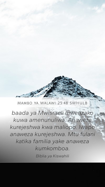 Mambo ya Walawi 25:48 SWHULB Bible Verse Image