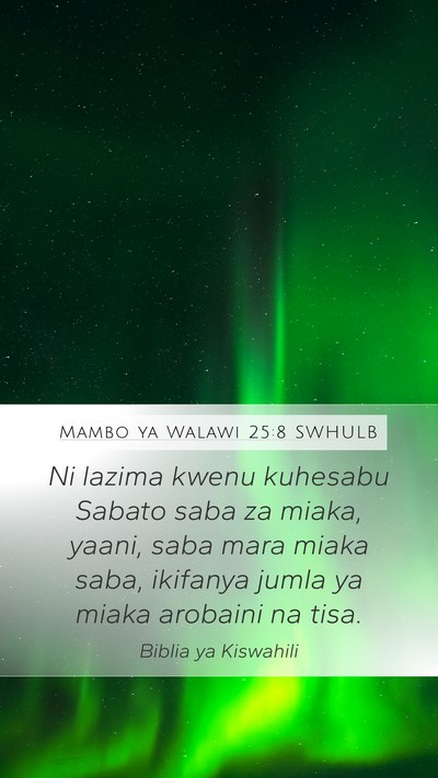 Mambo ya Walawi 25:8 SWHULB Bible Verse Image