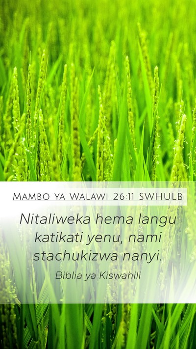 Mambo ya Walawi 26:11 SWHULB Bible Verse Image