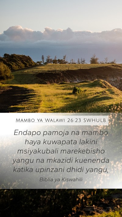 Mambo ya Walawi 26:23 SWHULB Bible Verse Image