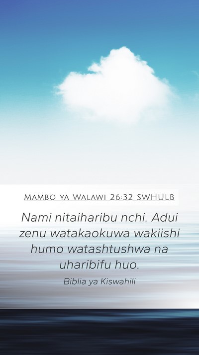 Mambo ya Walawi 26:32 SWHULB Bible Verse Image