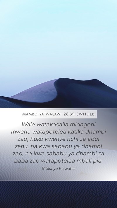 Mambo ya Walawi 26:39 SWHULB Bible Verse Image
