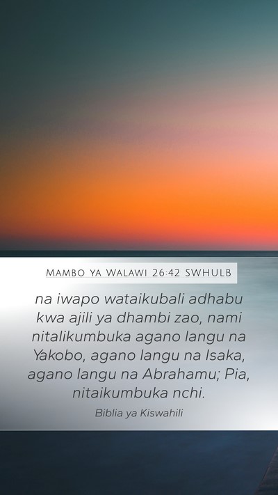 Mambo ya Walawi 26:42 SWHULB Bible Verse Image