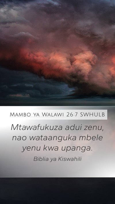 Mambo ya Walawi 26:7 SWHULB Bible Verse Image