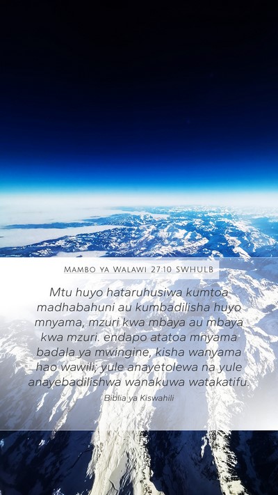 Mambo ya Walawi 27:10 SWHULB Bible Verse Image