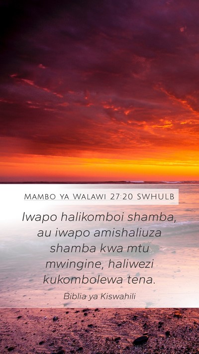 Mambo ya Walawi 27:20 SWHULB Bible Verse Image