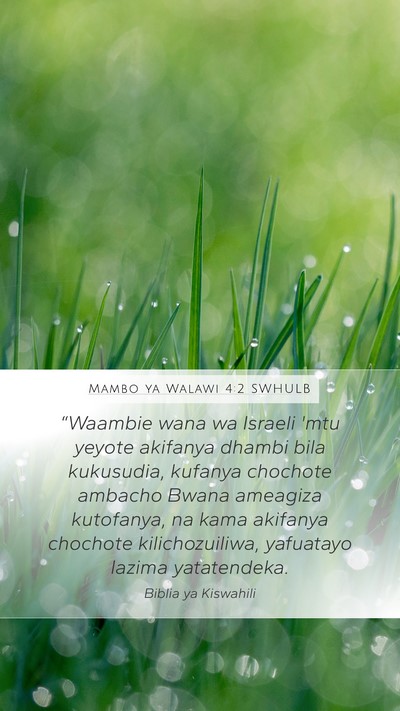 Mambo ya Walawi 4:2 SWHULB Bible Verse Image