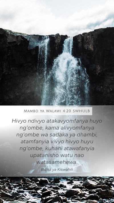 Mambo ya Walawi 4:20 SWHULB Bible Verse Image