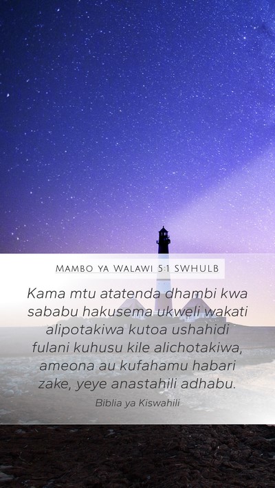 Mambo ya Walawi 5:1 SWHULB Bible Verse Image