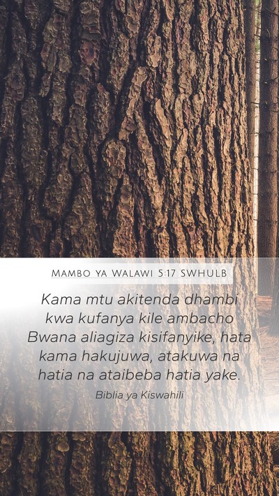 Mambo ya Walawi 5:17 SWHULB Bible Verse Image